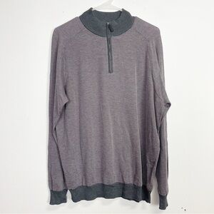 NEW Jack Victor Sweater Mens Size XL Gray 1/4 Zip Mock Neck Cotton Silk NWOT